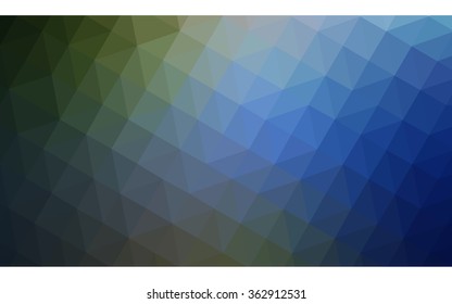 Multicolor dark green, blue polygonal illustration, which consist of triangles. Geometric background in Origami style with gradient. Triangular design for your business in vector.
