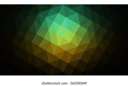 Multicolor dark green, blue polygonal illustration, which consist of triangles. Geometric background in Origami style with gradient. Triangular design for your business.