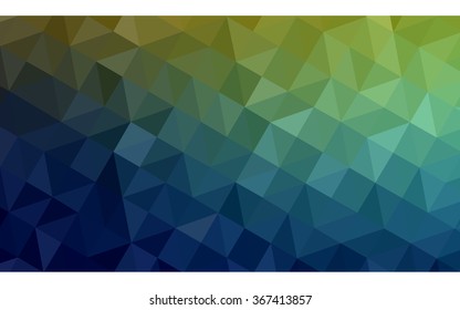 Multicolor dark green, blue polygonal illustration, which consist of triangles. Geometric background in Origami style with gradient. Triangular design for your business.