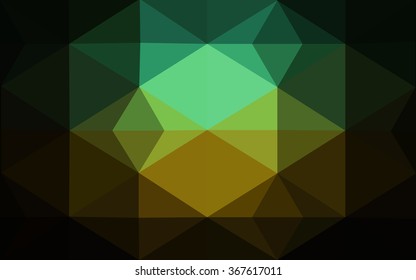 Multicolor dark green, blue polygonal illustration, which consist of triangles. Geometric background in Origami style with gradient. Triangular design for your business.