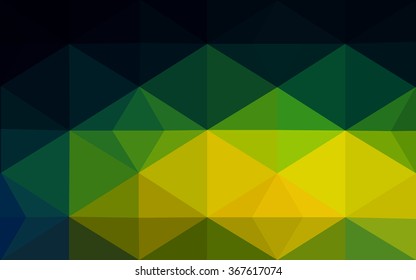 Multicolor dark green, blue polygonal illustration, which consist of triangles. Geometric background in Origami style with gradient. Triangular design for your business.