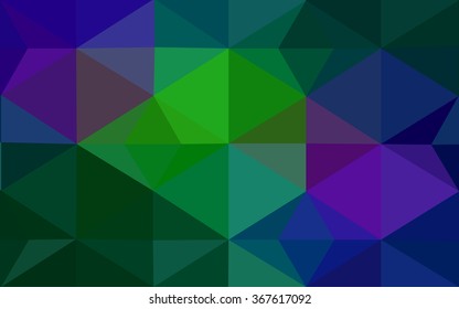 Multicolor dark green, blue polygonal illustration, which consist of triangles. Geometric background in Origami style with gradient. Triangular design for your business.