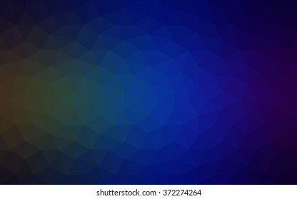 Multicolor dark green, blue polygonal illustration, which consist of triangles. Geometric background in Origami style with gradient. Triangular design for your business.
