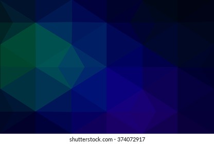 Multicolor dark green, blue polygonal illustration, which consist of triangles. Geometric background in Origami style with gradient. Triangular design for your business.