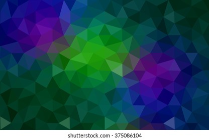 Multicolor dark green, blue polygonal illustration, which consist of triangles. Geometric background in Origami style with gradient. Triangular design for your business.