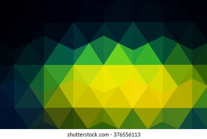 Multicolor dark green, blue polygonal illustration, which consist of triangles. Geometric background in Origami style with gradient. Triangular design for your business.