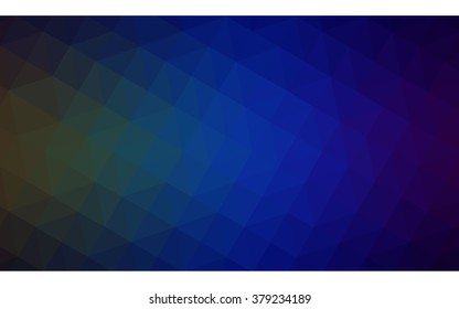 Multicolor dark green, blue polygonal illustration, which consist of triangles. Geometric background in Origami style with gradient. Triangular design for your business.