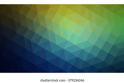 Multicolor dark green, blue polygonal illustration, which consist of triangles. Geometric background in Origami style with gradient. Triangular design for your business.