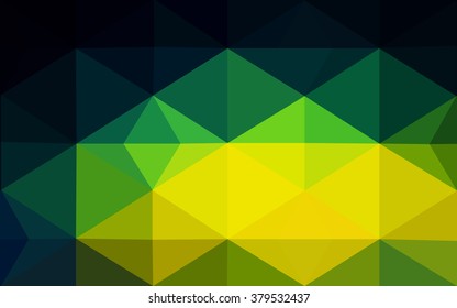 Multicolor dark green, blue polygonal illustration, which consist of triangles. Geometric background in Origami style with gradient. Triangular design for your business.