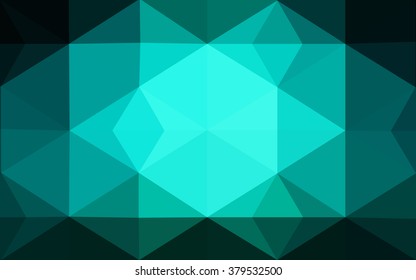 Multicolor dark green, blue polygonal illustration, which consist of triangles. Geometric background in Origami style with gradient. Triangular design for your business.