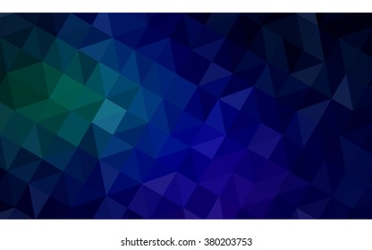 Multicolor dark green, blue polygonal illustration, which consist of triangles. Geometric background in Origami style with gradient. Triangular design for your business.
