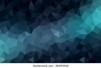 Multicolor dark green, blue polygonal illustration, which consist of triangles. Geometric background in Origami style with gradient. Triangular design for your business.