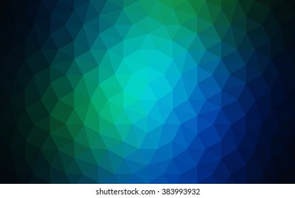 Multicolor dark green, blue polygonal illustration, which consist of triangles. Geometric background in Origami style with gradient. Triangular design for your business.