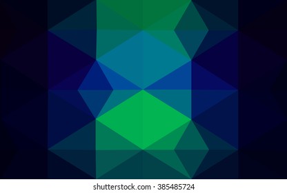 Multicolor dark green, blue polygonal illustration, which consist of triangles. Geometric background in Origami style with gradient. Triangular design for your business.