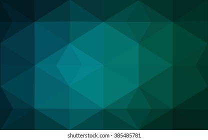 Multicolor dark green, blue polygonal illustration, which consist of triangles. Geometric background in Origami style with gradient. Triangular design for your business.