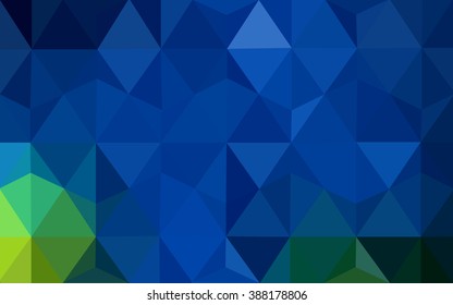 Multicolor dark green, blue polygonal illustration, which consist of triangles. Geometric background in Origami style with gradient. Triangular design for your business.