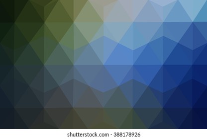Multicolor dark green, blue polygonal illustration, which consist of triangles. Geometric background in Origami style with gradient. Triangular design for your business.