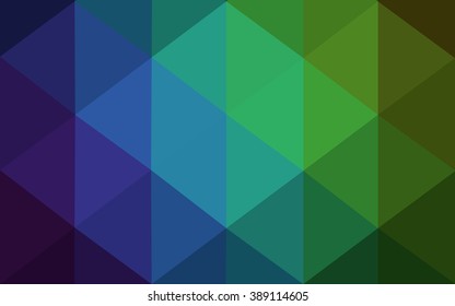 Multicolor dark green, blue polygonal illustration, which consist of triangles. Geometric background in Origami style with gradient. Triangular design for your business.