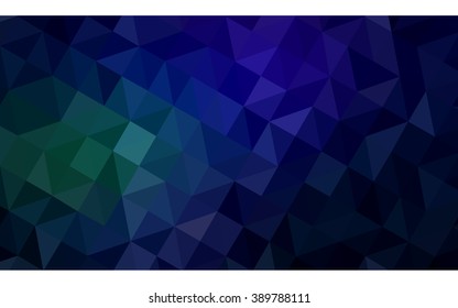 Multicolor dark green, blue polygonal illustration, which consist of triangles. Geometric background in Origami style with gradient. Triangular design for your business.