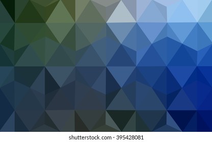 Multicolor dark green, blue polygonal illustration, which consist of triangles. Geometric background in Origami style with gradient. Triangular design for your business.