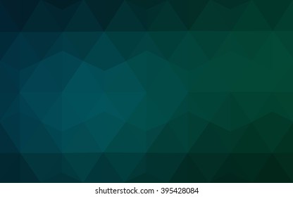 Multicolor dark green, blue polygonal illustration, which consist of triangles. Geometric background in Origami style with gradient. Triangular design for your business.