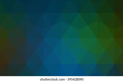 Multicolor dark green, blue polygonal illustration, which consist of triangles. Geometric background in Origami style with gradient. Triangular design for your business.