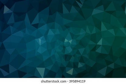 Multicolor dark green, blue polygonal illustration, which consist of triangles. Geometric background in Origami style with gradient. Triangular design for your business.