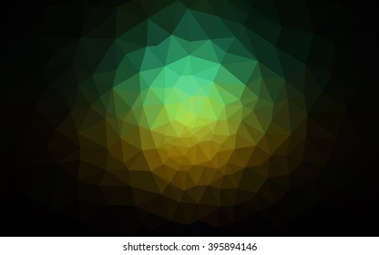 Multicolor dark green, blue polygonal illustration, which consist of triangles. Geometric background in Origami style with gradient. Triangular design for your business.