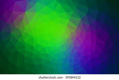Multicolor dark green, blue polygonal illustration, which consist of triangles. Geometric background in Origami style with gradient. Triangular design for your business.