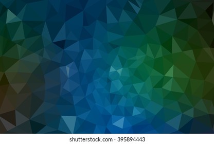 Multicolor dark green, blue polygonal illustration, which consist of triangles. Geometric background in Origami style with gradient. Triangular design for your business.