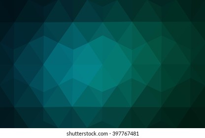 Multicolor dark green, blue polygonal illustration, which consist of triangles. Geometric background in Origami style with gradient. Triangular design for your business.