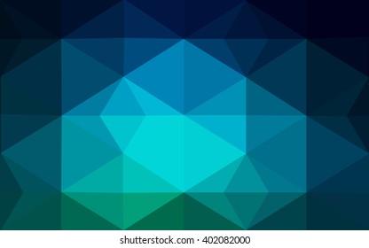 Multicolor dark green, blue polygonal illustration, which consist of triangles. Geometric background in Origami style with gradient. Triangular design for your business.