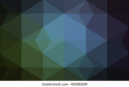 Multicolor dark green, blue polygonal illustration, which consist of triangles. Geometric background in Origami style with gradient. Triangular design for your business.