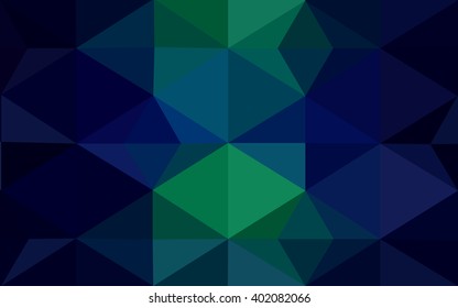 Multicolor dark green, blue polygonal illustration, which consist of triangles. Geometric background in Origami style with gradient. Triangular design for your business.