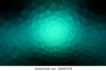 Multicolor dark green, blue polygonal illustration, which consist of triangles. Geometric background in Origami style with gradient. Triangular design for your business.
