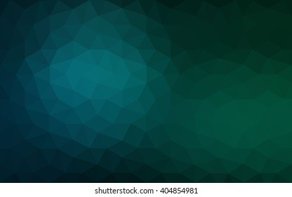 Multicolor dark green, blue polygonal illustration, which consist of triangles. Geometric background in Origami style with gradient. Triangular design for your business.