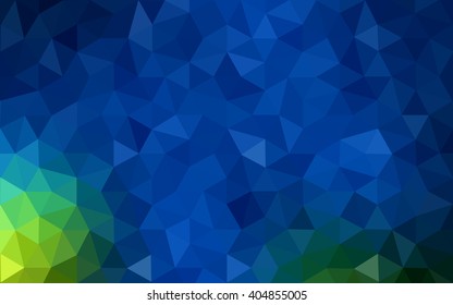 Multicolor dark green, blue polygonal illustration, which consist of triangles. Geometric background in Origami style with gradient. Triangular design for your business.
