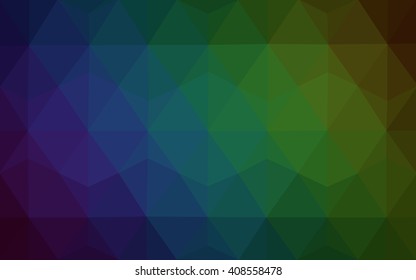 Multicolor dark green, blue polygonal illustration, which consist of triangles. Geometric background in Origami style with gradient. Triangular design for your business.