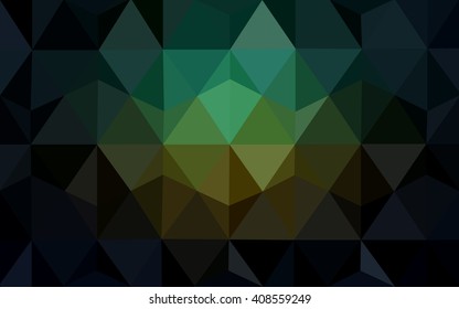 Multicolor dark green, blue polygonal illustration, which consist of triangles. Geometric background in Origami style with gradient. Triangular design for your business.