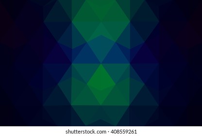 Multicolor dark green, blue polygonal illustration, which consist of triangles. Geometric background in Origami style with gradient. Triangular design for your business.