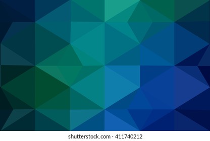 Multicolor dark green, blue polygonal illustration, which consist of triangles. Geometric background in Origami style with gradient. Triangular design for your business.