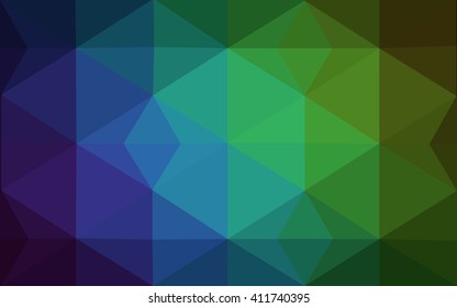 Multicolor dark green, blue polygonal illustration, which consist of triangles. Geometric background in Origami style with gradient. Triangular design for your business.
