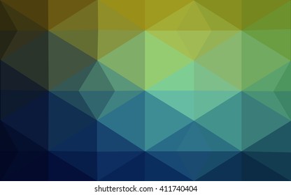 Multicolor dark green, blue polygonal illustration, which consist of triangles. Geometric background in Origami style with gradient. Triangular design for your business.