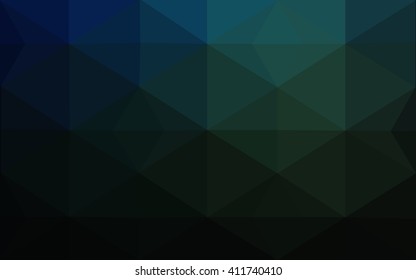 Multicolor dark green, blue polygonal illustration, which consist of triangles. Geometric background in Origami style with gradient. Triangular design for your business.