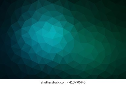 Multicolor dark green, blue polygonal illustration, which consist of triangles. Geometric background in Origami style with gradient. Triangular design for your business.