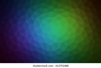Multicolor dark green, blue polygonal illustration, which consist of triangles. Geometric background in Origami style with gradient. Triangular design for your business.