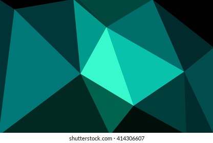 Multicolor dark green, blue polygonal illustration, which consist of triangles. Geometric background in Origami style with gradient. Triangular design for your business.