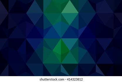 Multicolor dark green, blue polygonal illustration, which consist of triangles. Geometric background in Origami style with gradient. Triangular design for your business.