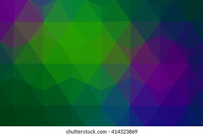 Multicolor dark green, blue polygonal illustration, which consist of triangles. Geometric background in Origami style with gradient. Triangular design for your business.