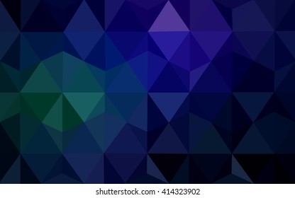 Multicolor dark green, blue polygonal illustration, which consist of triangles. Geometric background in Origami style with gradient. Triangular design for your business.
